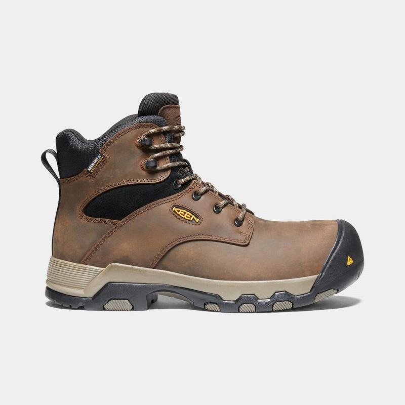 Keen Rockford 6" Waterproof Composite Toe Mens Work Boots Brown/Black Online (3248-PMWDE)